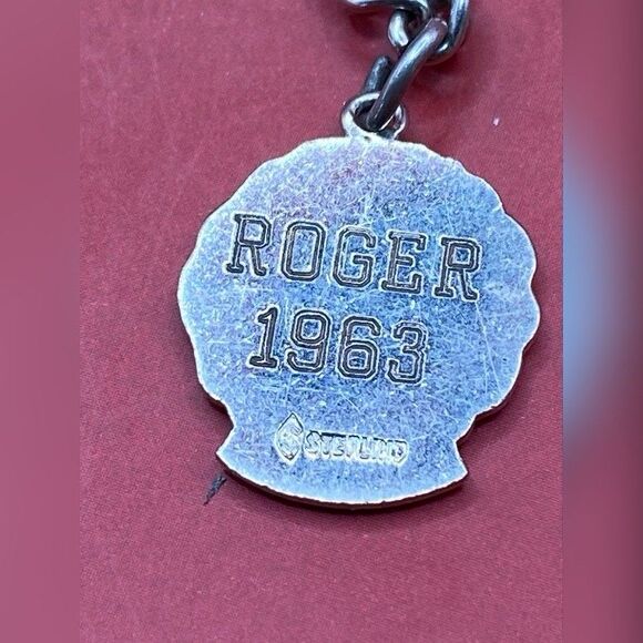 Sterling Bracelet University Of New York Cortland 1948 7” Chain Back Roger 1963 - Picture 3 of 3